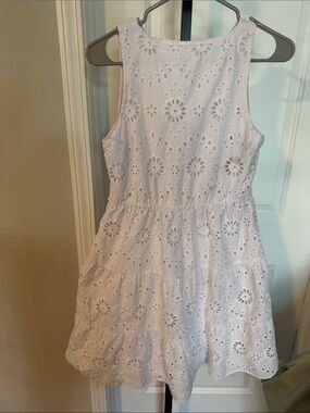 Time and Tru White Eyelet Tiered Maxi Dress